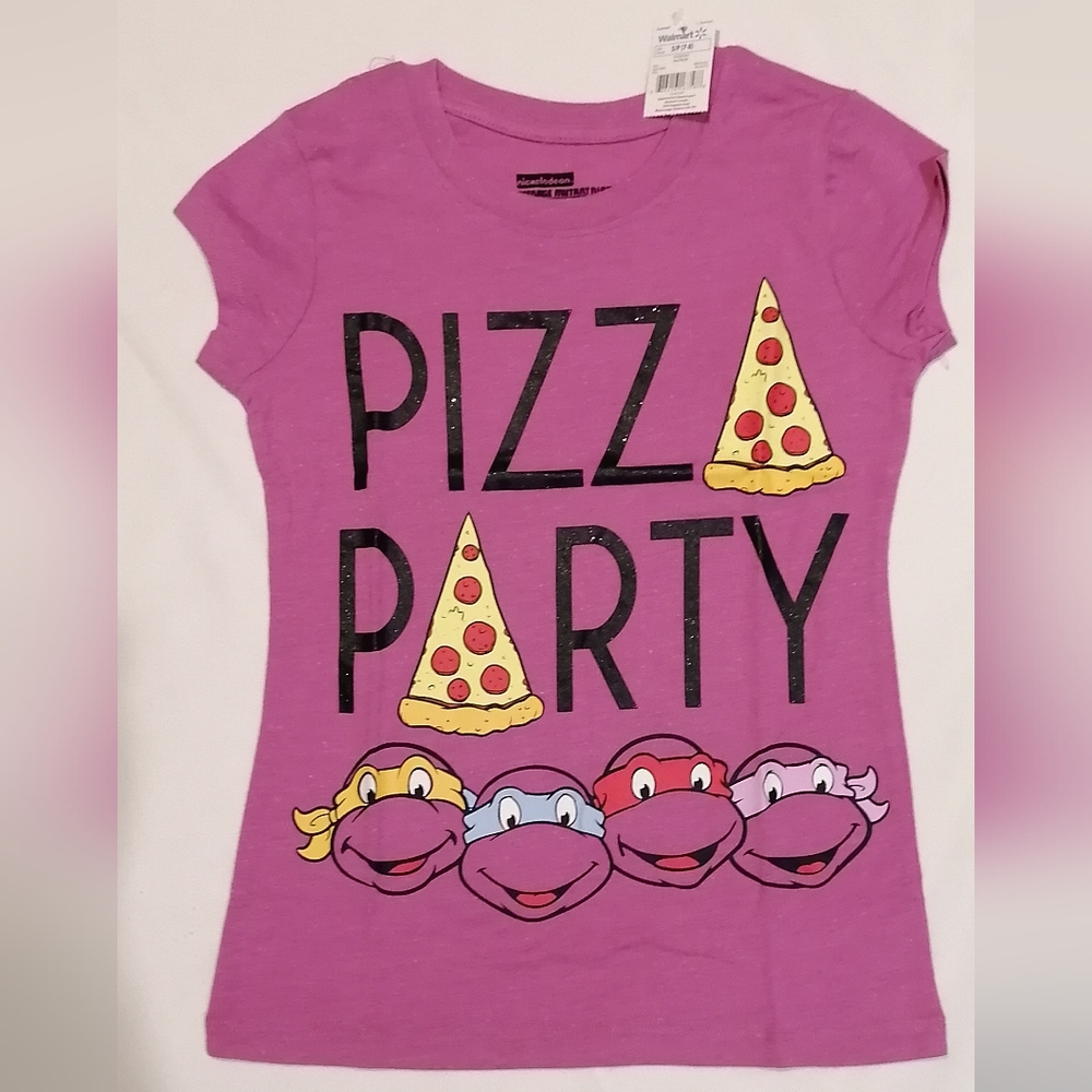 🔥SALE🔥TMNT Pizza Party Girl's T-shirt NWT SZ M(10-12) L (14-16) XL (18)